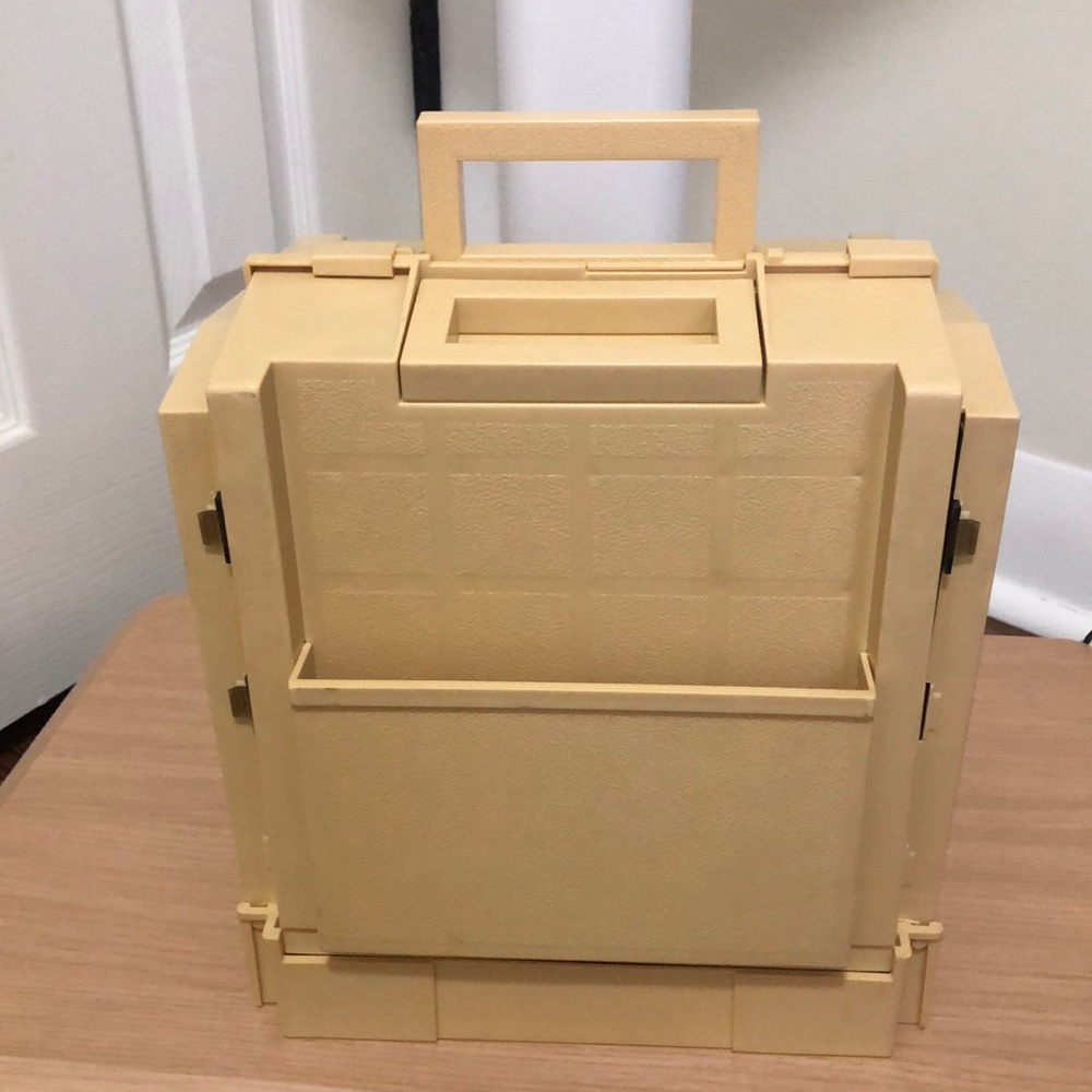 1980's Vintage Foldout Sewing Notions Caddy with Top Handles